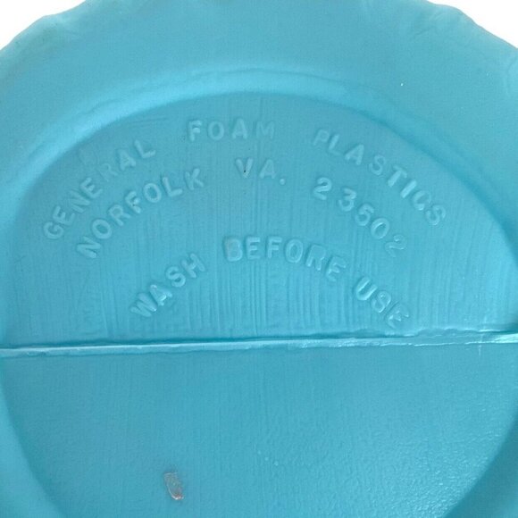 Vintage General Foam Plastics Blue Easter Bucket Bunny Design & White Handle - Picture 6 of 6